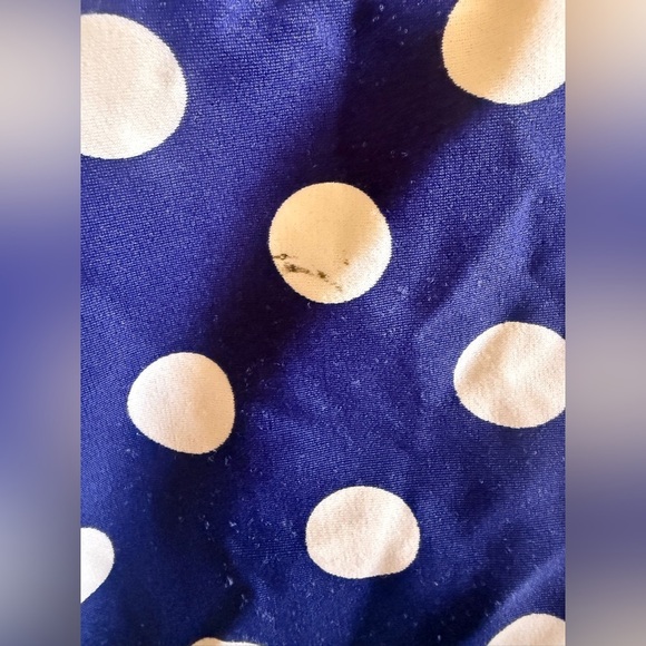Boden One Piece Swimsuit Bathing Suit Polka Dot Blue White Size 12 Missing Strap - Picture 9 of 16